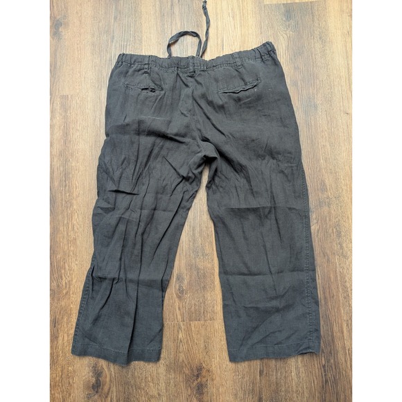 Allen Allen‎ Pants Womens XL Black 100% Linen Wide Leg Lounge High Rise Relaxed - Picture 4 of 10